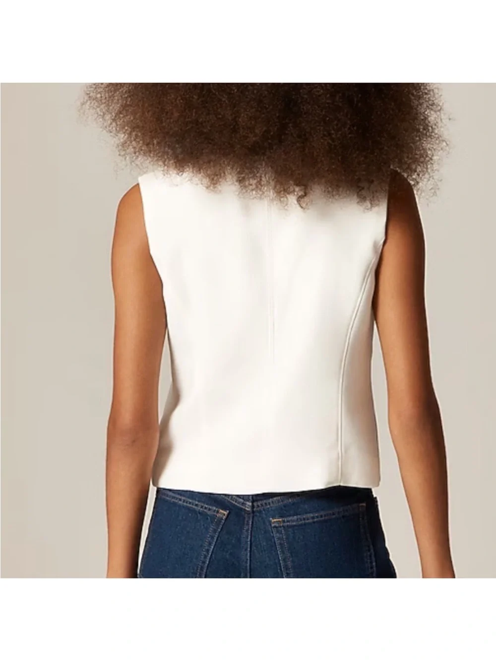 J crew Scoopneck Vest In Drapey Crepe Size 16 In Ivory NWT